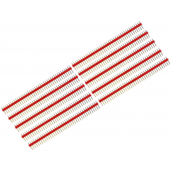 Listwa kołkowa 1x40pin raster 2,54mm czerwona 10 sztuk